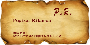 Pupics Rikarda névjegykártya
